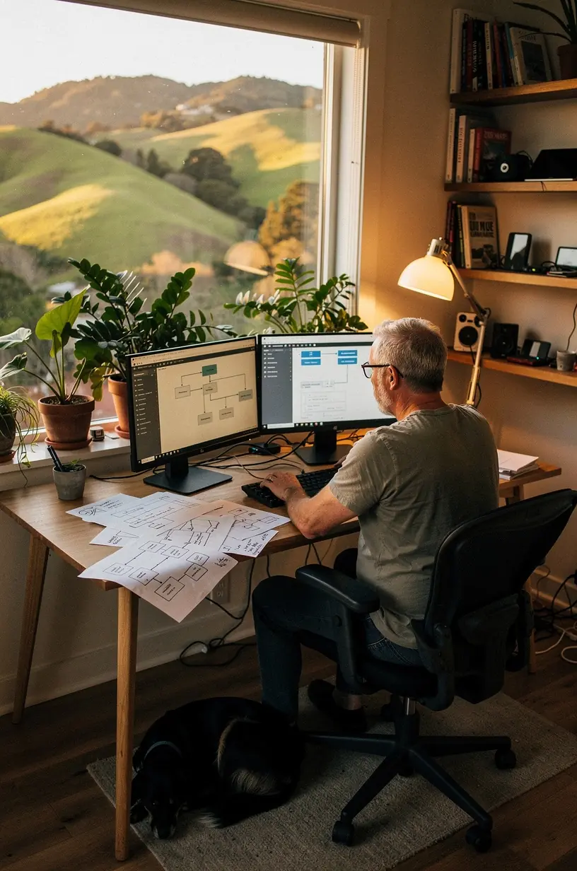 Infographic showing reduction in manual tasks through smart automation in software environments.